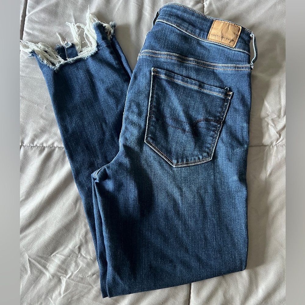 American Eagle Outfitters Blue Ankle Cropped Jeans